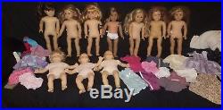 Huge LOT of 8 American Girl Dolls Pleasant Company 18 Needs TLC bitty baby READ