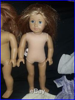 Huge LOT of 8 American Girl Dolls Pleasant Company 18 Needs TLC bitty baby READ