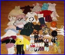 Huge Lot Of American Girl Doll Clothes, shoes, hangers, accessories, bracelet+++
