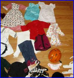 Huge Lot Of American Girl Doll Clothes, shoes, hangers, accessories, bracelet+++
