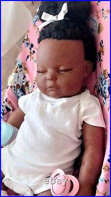 Ivita Silicone Full Body Silicone Doll Baby Girl African American Ethnic OOAK