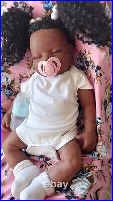 Ivita Silicone Full Body Silicone Doll Baby Girl African American Ethnic OOAK