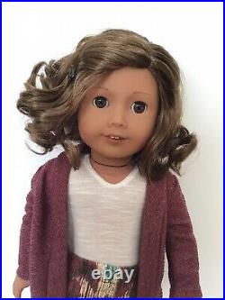 Jane Custom American Girl Doll OOAK Brown Curly Hair Amber Eyes Medium Skin Tone