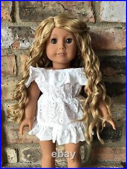 Katia Custom OOAK American Girl Doll Hazel Eyes Blonde Curly Hair Medium Skin