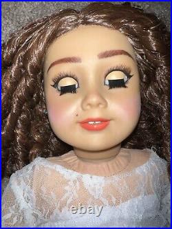 Kit Custom OOAK American Girl Doll Brown Curly Hair Blue Eyes