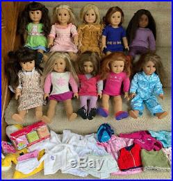 LOT OF 10 AMERICAN GIRL DOLLS & Clothes PLEASANT CO. DISCONTINUED & BONUS Dolls