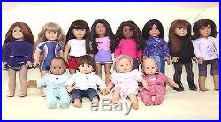 (LOT OF 12) 18 AMERICAN GIRL PLEASANT CO DOLLS & TWINS & BITTY BABIES WithCLOTHES