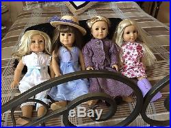 Lot Of 4 Authentic American Girl Dolls Dresses Shoes Samantha Isabel Julie
