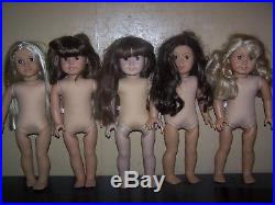 LOT OF 5 TLC AMERICAN GIRL AND PC DOLLS NO RETURNS! Brown, Blonde