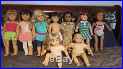 LOT OF 7 American Girl / Pleasant Company Dolls + 2 bitty babies