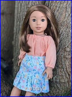 Letina Custom American Girl Doll OOAK Brown Hair Brown Eyes Nanea CYO Freckles