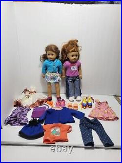 Lot Of 2 American Girl Dolls 18 With Shoes And Clothes Accessories