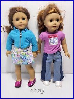 Lot Of 2 American Girl Dolls 18 With Shoes And Clothes Accessories