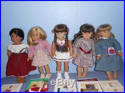 Lot of 5 AMERICAN GIRL/PLEASANT COMPANY HISTORICAL DOLLS RETIRED MANY EXTRAS