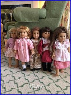 Lot of 5 American Girl Dolls Samantha, Felicity, Kit, Nellie, Marie Grace