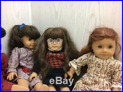 Lot of 6 American Girl Dolls with Clothing and Acessories