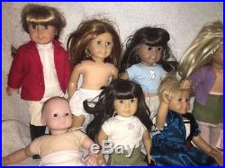 Lot of 7 American Girl Dolls In good used condition Clothes Craft Book Skates