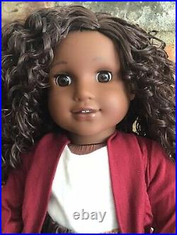 Marin Custom OOAK African American Girl Doll Brown Curly Hair Brown Eyes CYO