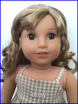 Melissa Custom American Girl Doll OOAK Blonde Curly Hair Bangs Light Brown Eyes