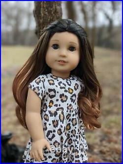 Midge Custom American Girl Doll OOAK Reddish Brown Ombre Wavy Hair Green Eyes