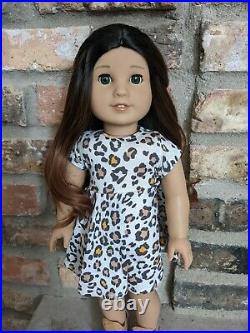 Midge Custom American Girl Doll OOAK Reddish Brown Ombre Wavy Hair Green Eyes