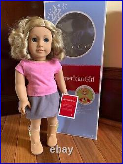 My American Girl Doll #56 Short Blond Curly Hair Blue Eyes 18 Doll