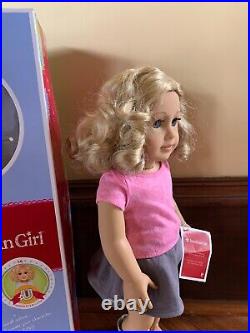 My American Girl Doll #56 Short Blond Curly Hair Blue Eyes 18 Doll