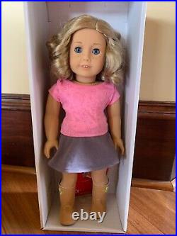 My American Girl Doll #56 Short Blond Curly Hair Blue Eyes 18 Doll