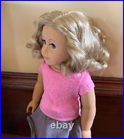 My American Girl Doll #56 Short Blond Curly Hair Blue Eyes 18 Doll