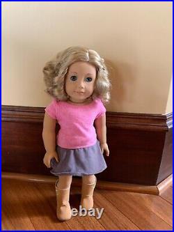 My American Girl Doll #56 Short Blond Curly Hair Blue Eyes 18 Doll