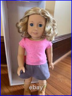 My American Girl Doll #56 Short Blond Curly Hair Blue Eyes 18 Doll