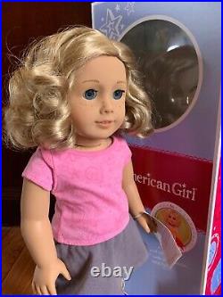 My American Girl Doll #56 Short Blond Curly Hair Blue Eyes 18 Doll