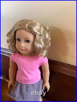 My American Girl Doll #56 Short Blond Curly Hair Blue Eyes 18 Doll