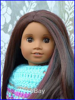 OOAK 18 American Girl Doll Custom #47 Sonali Face Brown Eyes Dark Skin Gabriela