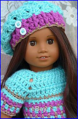 OOAK 18 American Girl Doll Custom #47 Sonali Face Brown Eyes Dark Skin Gabriela