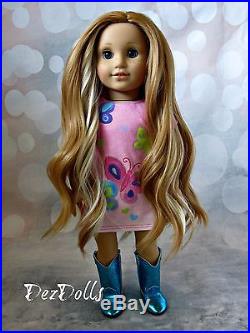 OOAK 18 American Girl Doll Custom Nellie Dark Blue Eyes Strawberry Blonde Hair
