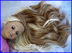 OOAK 18 American Girl Doll Custom Nellie Dark Blue Eyes Strawberry Blonde Hair