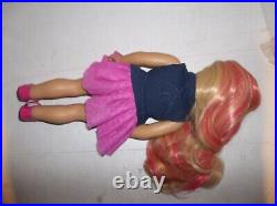 OOAK American Girl Doll Blond Hair with Pink Highlights, Blue Eyes and Freckles