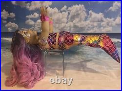 OOAK American Girl Doll Mermaid 18 Purple Pink Ombre Hair Facepaint Custom