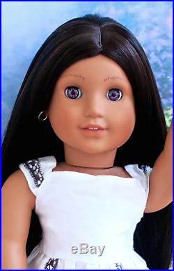 OOAK American Girl Historical Josefina Doll Long BEAUTIFUL Custom Wig Purple Eye