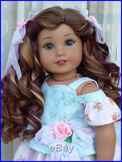 OOAK Custom Princess American Girl Doll Kanani Blue Eyes Cranberry Pecan Hair