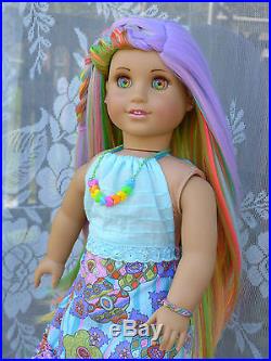 OOAK Elizabeth Fantasy American Girl 18 Doll Custom Hair Rainbow Eyes