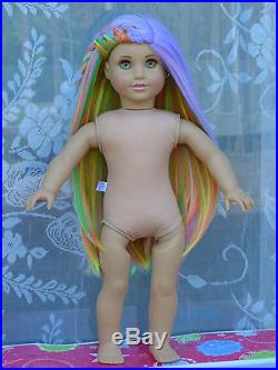 OOAK Elizabeth Fantasy American Girl 18 Doll Custom Hair Rainbow Eyes