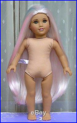 OOAK Fantasy American Girl 18 Doll Beautifully Custom Unicorn Wig Caroline Eyes