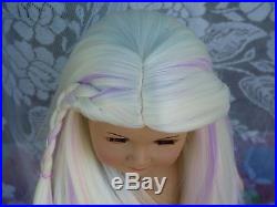 OOAK Fantasy American Girl 18 Doll Custom Hair Hand Painted Pastel Rainbow Eyes