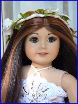OOAK Fantasy Mermaid American Girl 18 Doll Custom Long Brown Hair Brown Eyes