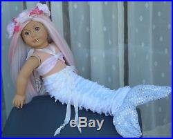 OOAK Fantasy Mermaid American Girl 18 Doll Hand Painted Eyes Custom Hair