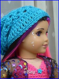 OOAK Galaxy Princess American Girl 18 Doll Custom Hair Hand Painted Eyes