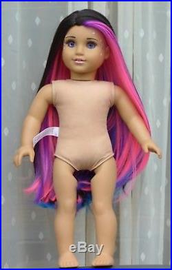 OOAK Galaxy Princess American Girl 18 Doll Custom Hair Hand Painted Eyes