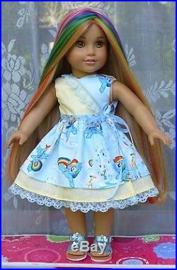 OOAK Julie Fantasy American Girl 18 Doll Custom Hair Hand Painted Rainbow Eyes